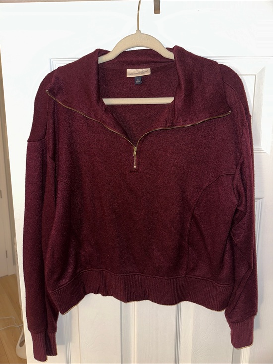 Universal Thread Sweaters - Universal Thread Women's Half-Zip Pullover Sweater - Burgundy